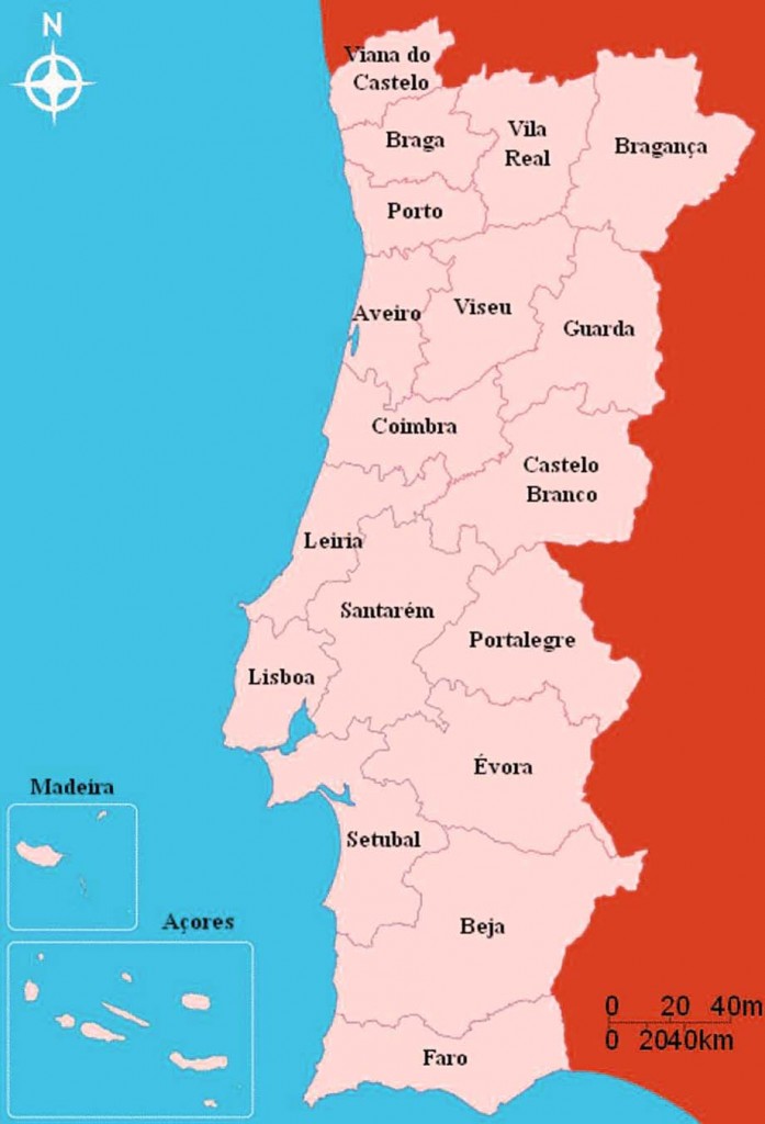 Detailed Big Size Portugal Map And Flag Travel Around The World