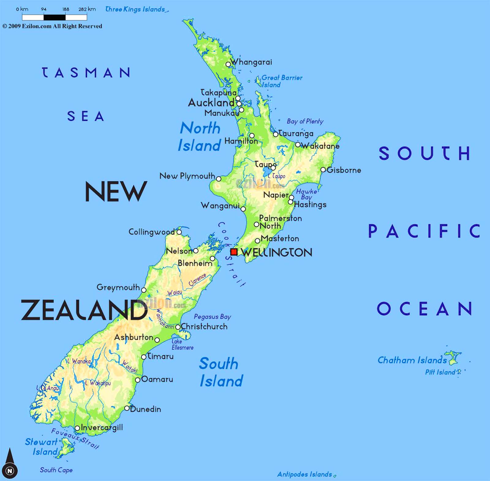 Detailed, Large Size New Zealand Map and Flag – Travel Around The World