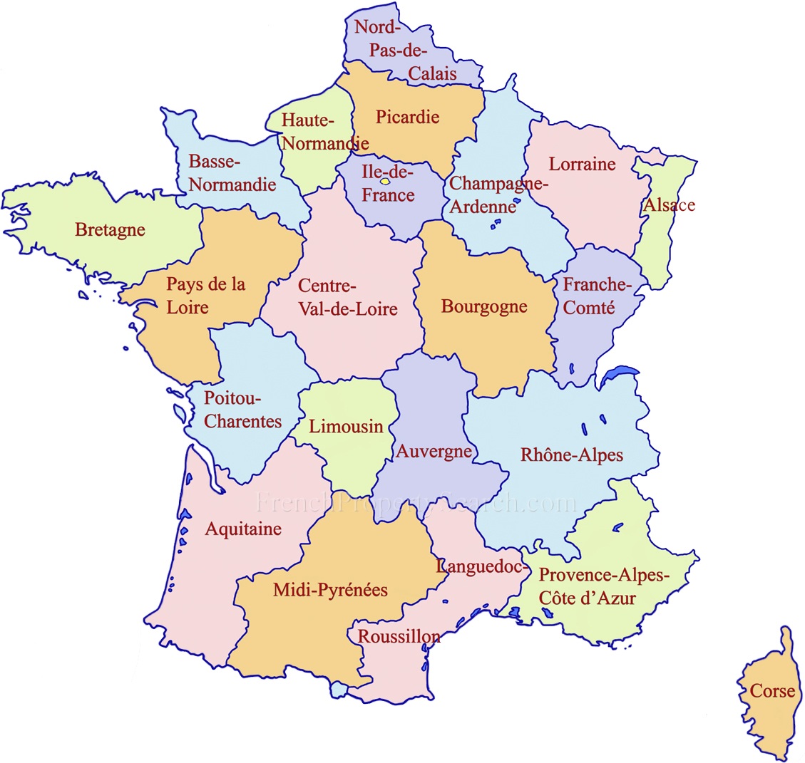 Map Of France Showing The Regions Travel Around The World Vacation 