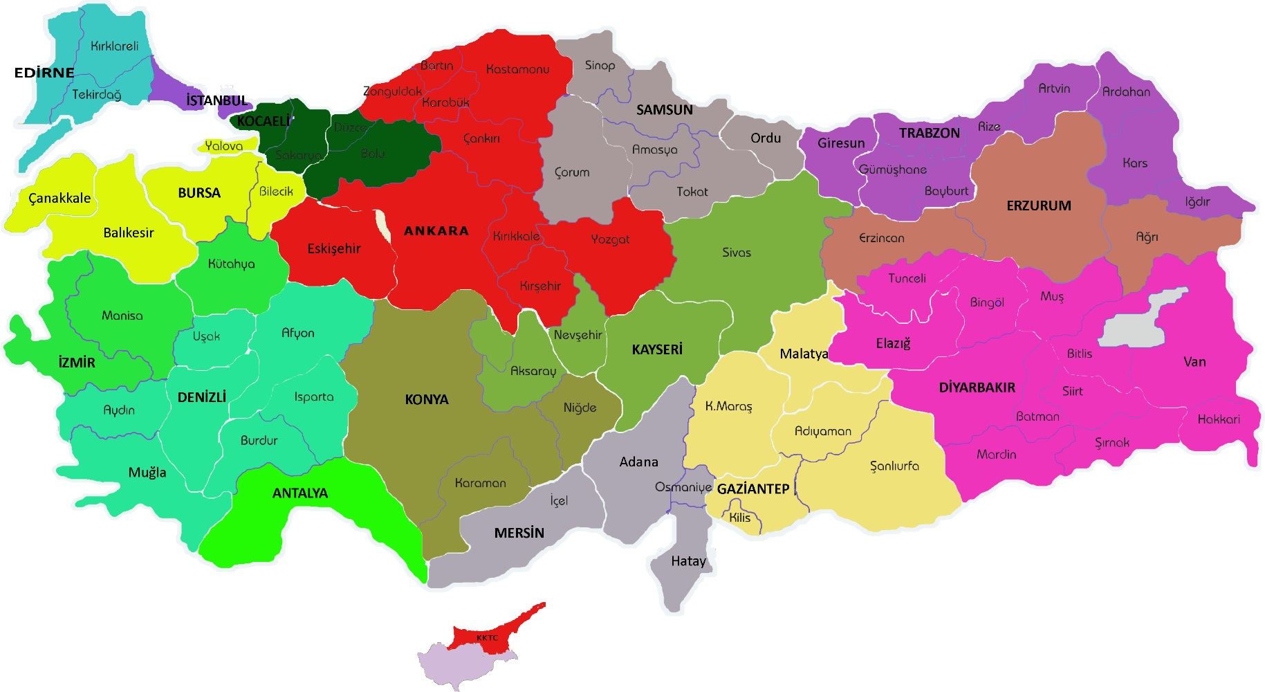 Detailed Map Of Turkey