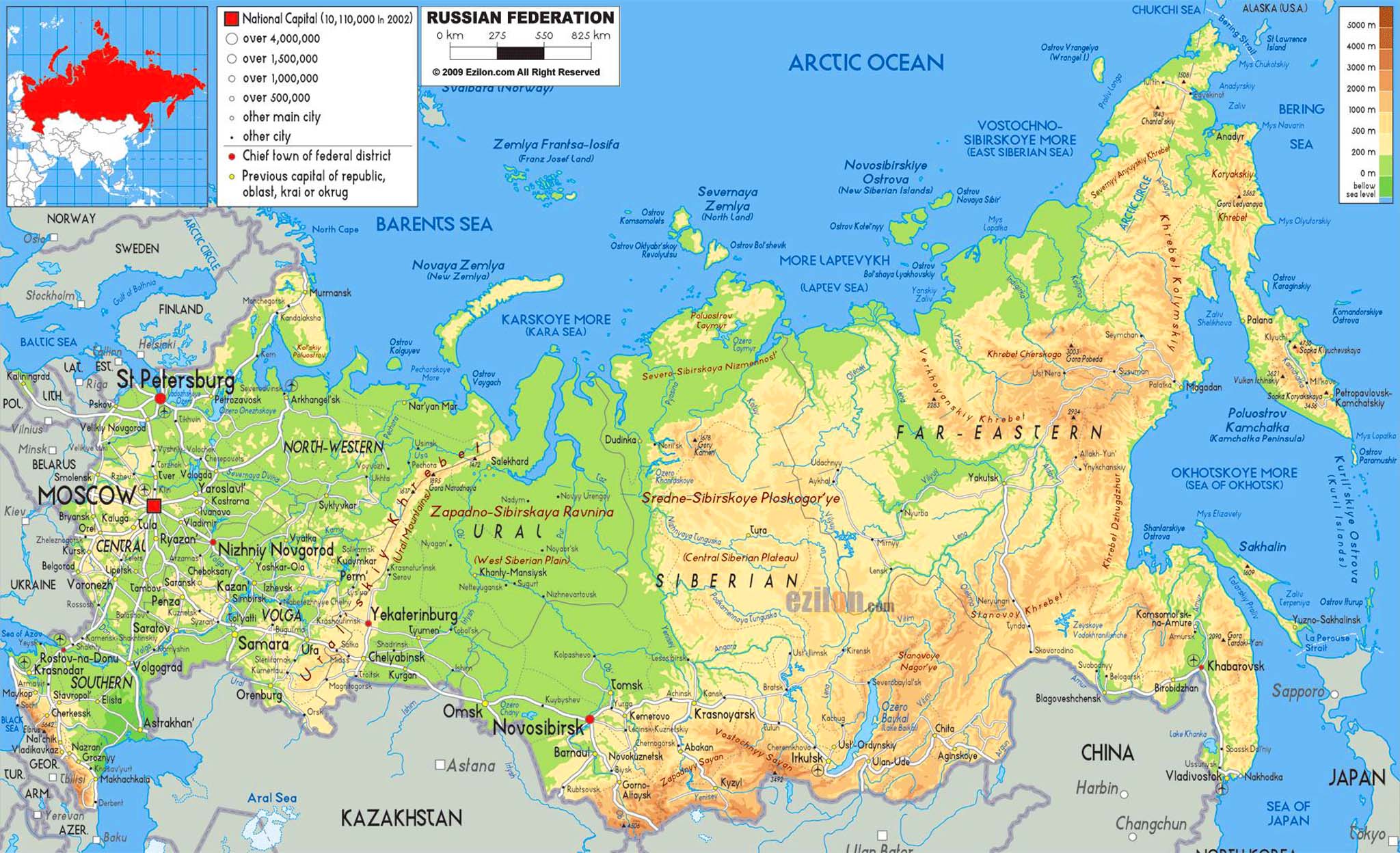Largest, Most Detailed Map and Flag of Russia – Travel Around The World ...