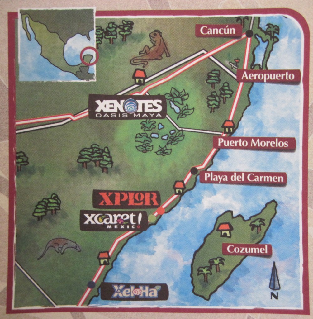 Touristic Map Of Cancun Playa Del Carmen Mexico 1005x1024 
