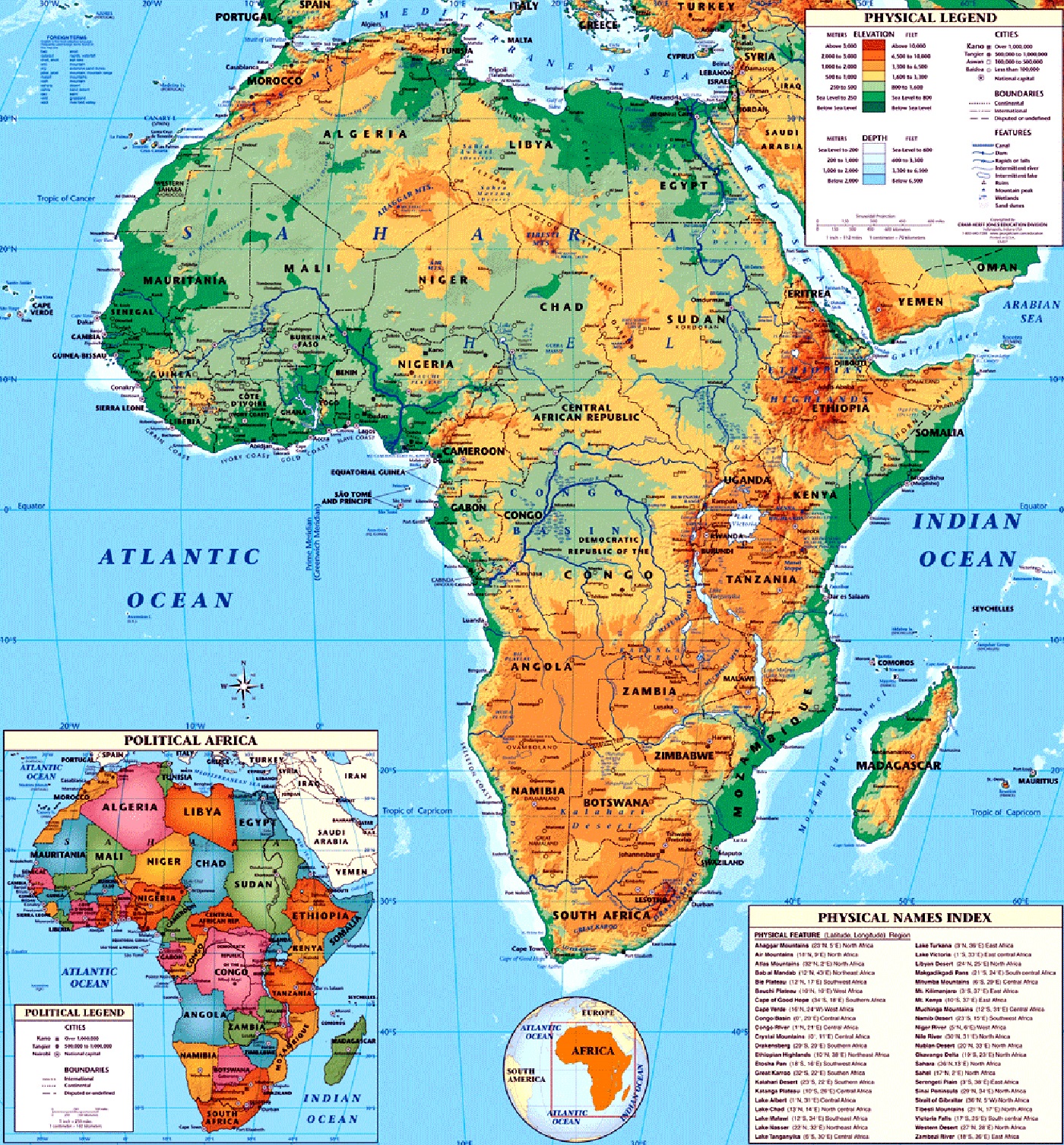 Maps of African Continent, Countries, Capitals and Flags – Travel ...